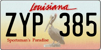 LA license plate ZYP385