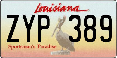 LA license plate ZYP389