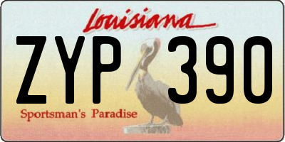 LA license plate ZYP390