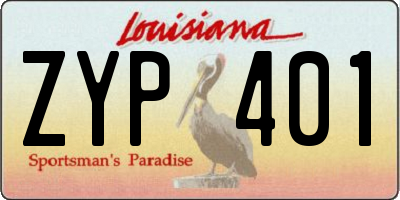 LA license plate ZYP401
