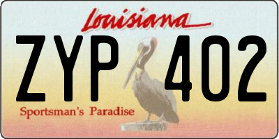 LA license plate ZYP402