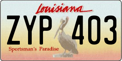 LA license plate ZYP403