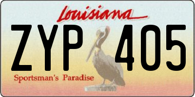 LA license plate ZYP405