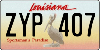 LA license plate ZYP407