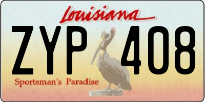 LA license plate ZYP408