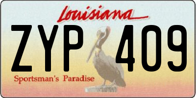 LA license plate ZYP409