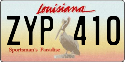 LA license plate ZYP410