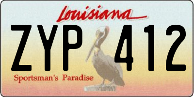 LA license plate ZYP412