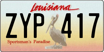 LA license plate ZYP417