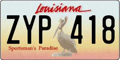 LA license plate ZYP418