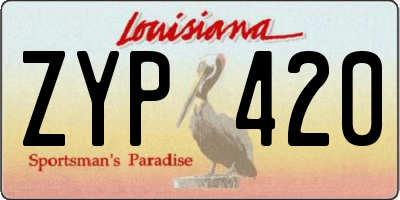 LA license plate ZYP420