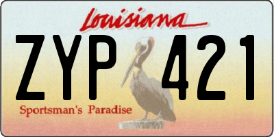 LA license plate ZYP421