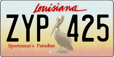 LA license plate ZYP425
