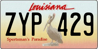 LA license plate ZYP429