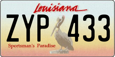 LA license plate ZYP433