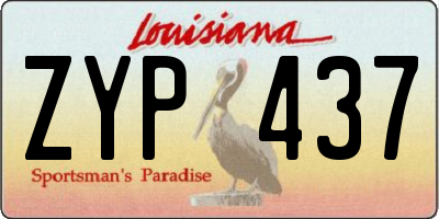 LA license plate ZYP437