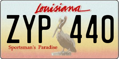 LA license plate ZYP440