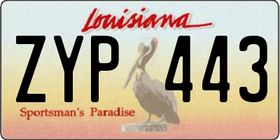 LA license plate ZYP443