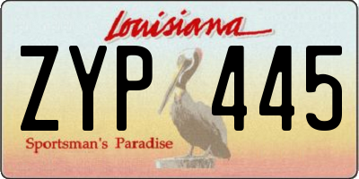 LA license plate ZYP445
