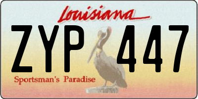 LA license plate ZYP447