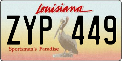 LA license plate ZYP449