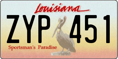 LA license plate ZYP451
