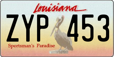 LA license plate ZYP453