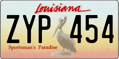 LA license plate ZYP454