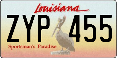 LA license plate ZYP455