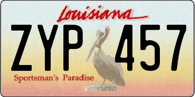 LA license plate ZYP457