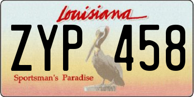 LA license plate ZYP458