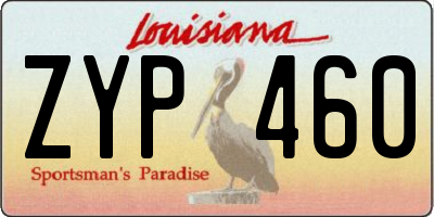LA license plate ZYP460