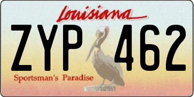 LA license plate ZYP462