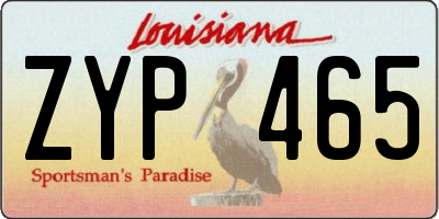 LA license plate ZYP465