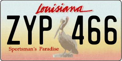 LA license plate ZYP466