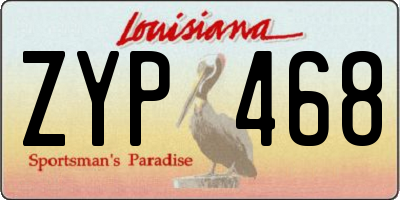 LA license plate ZYP468