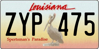 LA license plate ZYP475