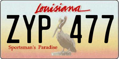 LA license plate ZYP477