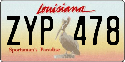 LA license plate ZYP478