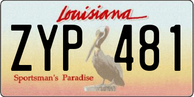 LA license plate ZYP481