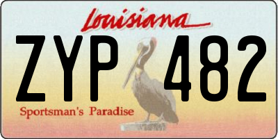 LA license plate ZYP482