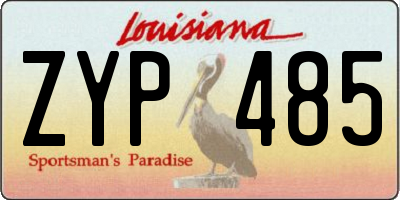 LA license plate ZYP485