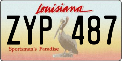 LA license plate ZYP487