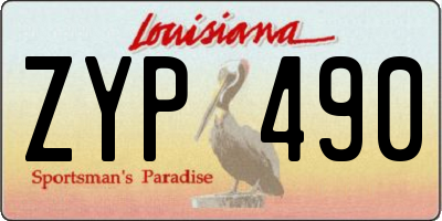 LA license plate ZYP490