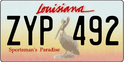 LA license plate ZYP492