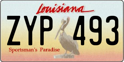 LA license plate ZYP493