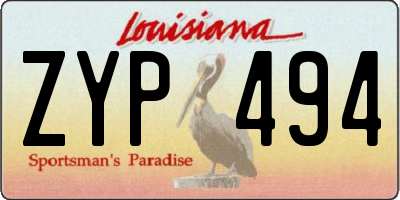 LA license plate ZYP494