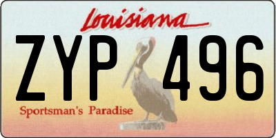 LA license plate ZYP496