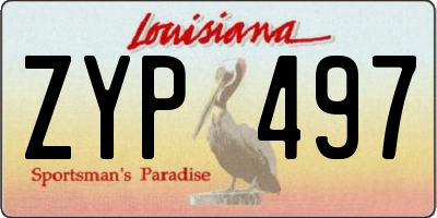 LA license plate ZYP497