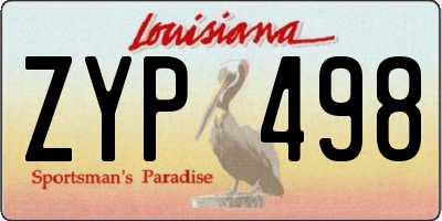 LA license plate ZYP498